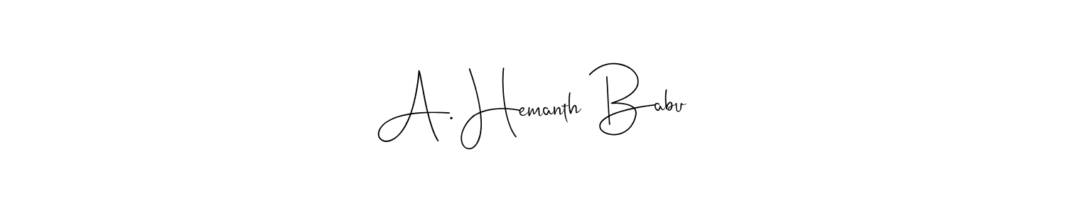 How to make A. Hemanth Babu name signature. Use Andilay-7BmLP style for creating short signs online. This is the latest handwritten sign. A. Hemanth Babu signature style 4 images and pictures png