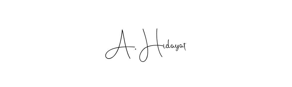 Make a beautiful signature design for name A. Hidayat. With this signature (Andilay-7BmLP) style, you can create a handwritten signature for free. A. Hidayat signature style 4 images and pictures png