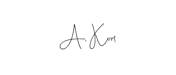 if you are searching for the best signature style for your name A. Kurt. so please give up your signature search. here we have designed multiple signature styles  using Andilay-7BmLP. A. Kurt signature style 4 images and pictures png