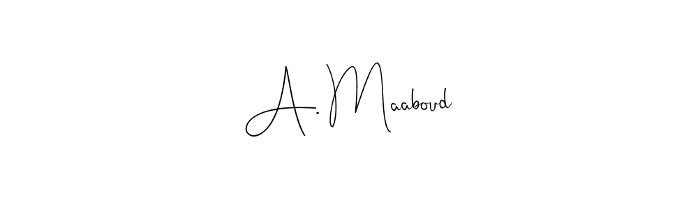 How to make A. Maaboud signature? Andilay-7BmLP is a professional autograph style. Create handwritten signature for A. Maaboud name. A. Maaboud signature style 4 images and pictures png