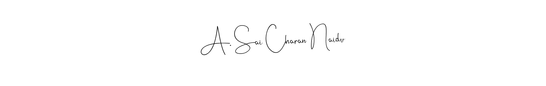 How to make A. Sai Charan Naidu name signature. Use Andilay-7BmLP style for creating short signs online. This is the latest handwritten sign. A. Sai Charan Naidu signature style 4 images and pictures png