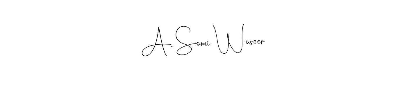 The best way (Andilay-7BmLP) to make a short signature is to pick only two or three words in your name. The name A. Sami Waseer include a total of six letters. For converting this name. A. Sami Waseer signature style 4 images and pictures png