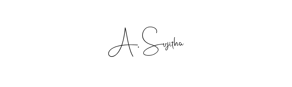 The best way (Andilay-7BmLP) to make a short signature is to pick only two or three words in your name. The name A. Sujitha include a total of six letters. For converting this name. A. Sujitha signature style 4 images and pictures png