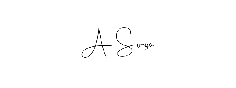 You should practise on your own different ways (Andilay-7BmLP) to write your name (A. Surya) in signature. don't let someone else do it for you. A. Surya signature style 4 images and pictures png