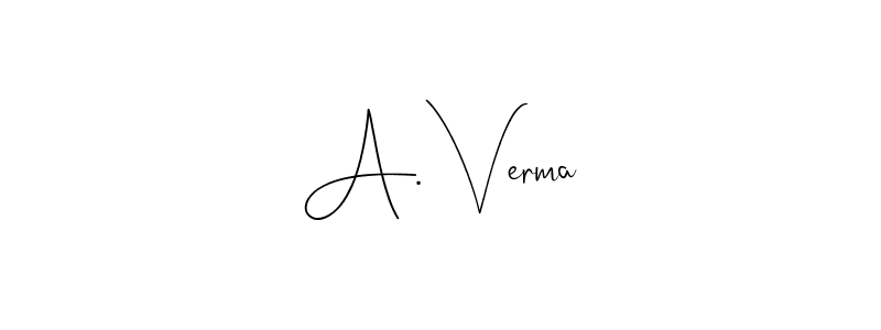 Use a signature maker to create a handwritten signature online. With this signature software, you can design (Andilay-7BmLP) your own signature for name A. Verma. A. Verma signature style 4 images and pictures png