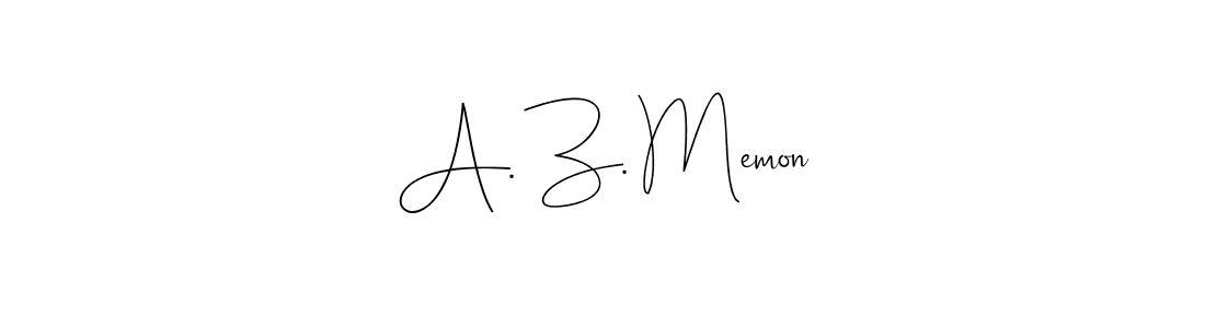 Use a signature maker to create a handwritten signature online. With this signature software, you can design (Andilay-7BmLP) your own signature for name A. Z. Memon. A. Z. Memon signature style 4 images and pictures png