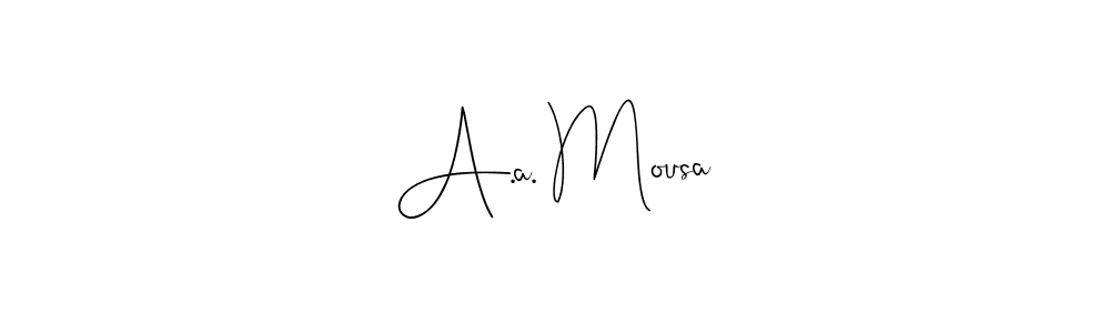 Check out images of Autograph of A.a. Mousa name. Actor A.a. Mousa Signature Style. Andilay-7BmLP is a professional sign style online. A.a. Mousa signature style 4 images and pictures png