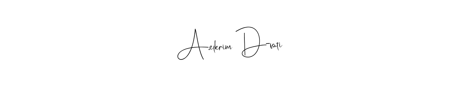 You can use this online signature creator to create a handwritten signature for the name A.elkrim D-fati. This is the best online autograph maker. A.elkrim D-fati signature style 4 images and pictures png