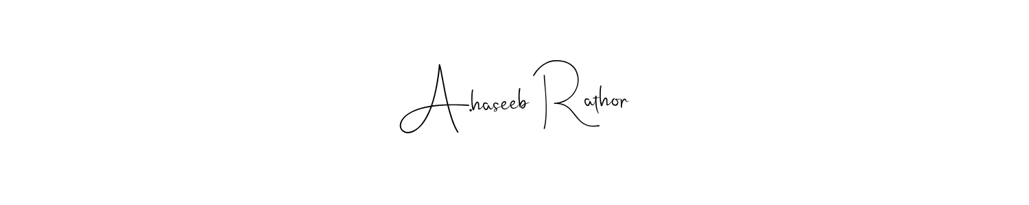 The best way (Andilay-7BmLP) to make a short signature is to pick only two or three words in your name. The name A.haseeb Rathor include a total of six letters. For converting this name. A.haseeb Rathor signature style 4 images and pictures png