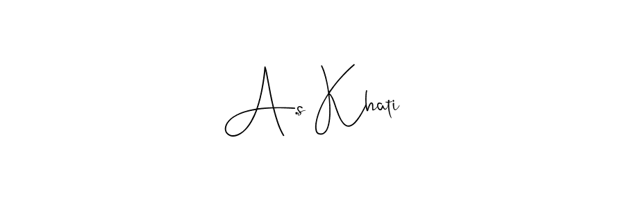 if you are searching for the best signature style for your name A.s Khati. so please give up your signature search. here we have designed multiple signature styles  using Andilay-7BmLP. A.s Khati signature style 4 images and pictures png