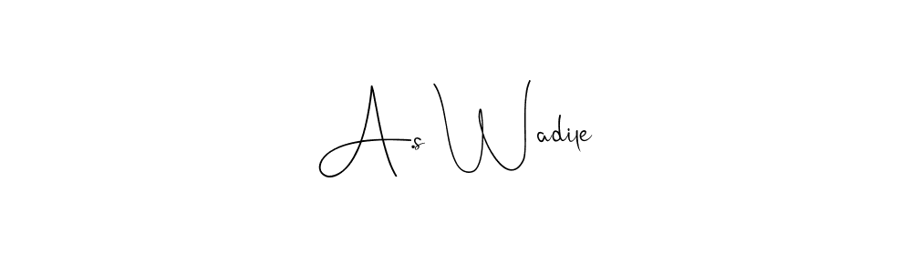 Also You can easily find your signature by using the search form. We will create A.s Wadile name handwritten signature images for you free of cost using Andilay-7BmLP sign style. A.s Wadile signature style 4 images and pictures png