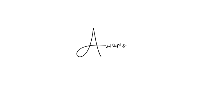 if you are searching for the best signature style for your name A.waris. so please give up your signature search. here we have designed multiple signature styles  using Andilay-7BmLP. A.waris signature style 4 images and pictures png