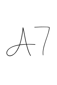 Make a beautiful signature design for name A7. With this signature (Andilay-7BmLP) style, you can create a handwritten signature for free. A7 signature style 4 images and pictures png