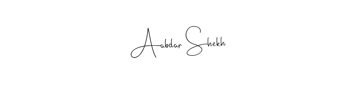 Also we have Aabdar Shekh name is the best signature style. Create professional handwritten signature collection using Andilay-7BmLP autograph style. Aabdar Shekh signature style 4 images and pictures png
