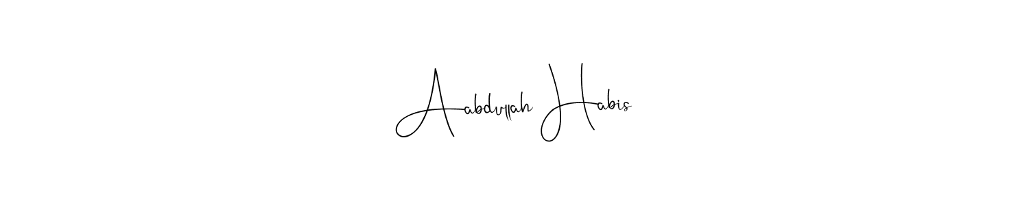 Also You can easily find your signature by using the search form. We will create Aabdullah Habis name handwritten signature images for you free of cost using Andilay-7BmLP sign style. Aabdullah Habis signature style 4 images and pictures png