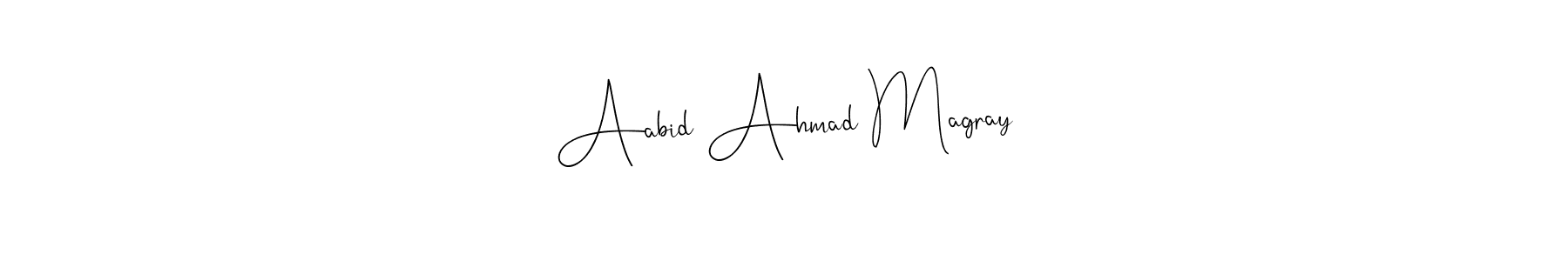The best way (Andilay-7BmLP) to make a short signature is to pick only two or three words in your name. The name Aabid Ahmad Magray include a total of six letters. For converting this name. Aabid Ahmad Magray signature style 4 images and pictures png