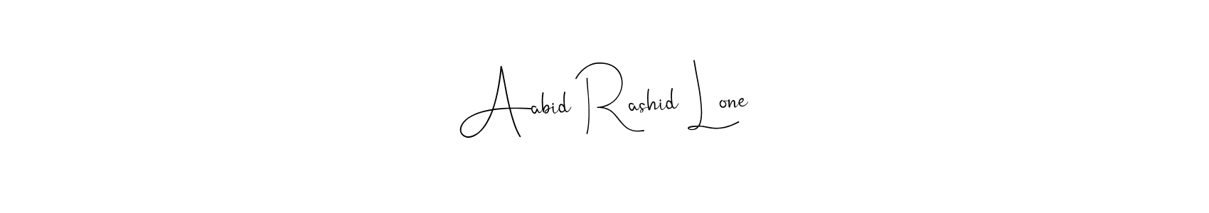 How to make Aabid Rashid Lone name signature. Use Andilay-7BmLP style for creating short signs online. This is the latest handwritten sign. Aabid Rashid Lone signature style 4 images and pictures png