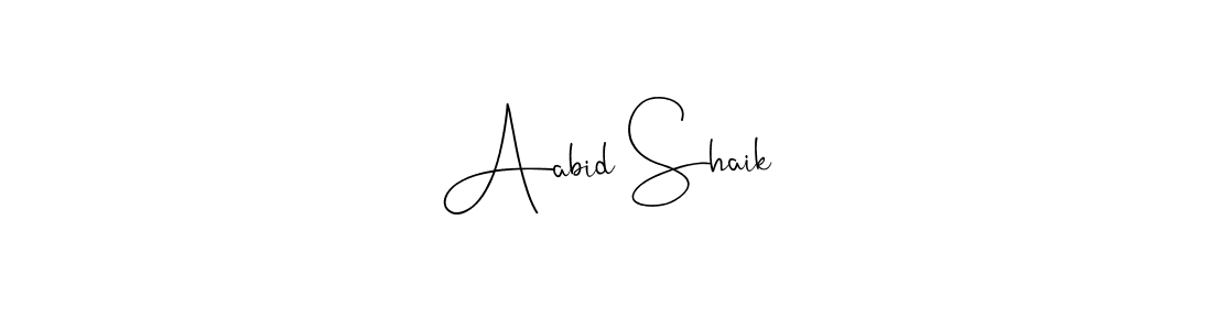 How to make Aabid Shaik name signature. Use Andilay-7BmLP style for creating short signs online. This is the latest handwritten sign. Aabid Shaik signature style 4 images and pictures png