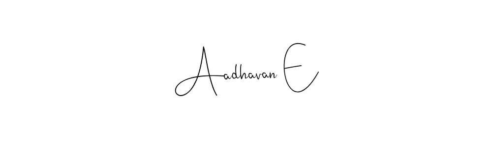 Also You can easily find your signature by using the search form. We will create Aadhavan E name handwritten signature images for you free of cost using Andilay-7BmLP sign style. Aadhavan E signature style 4 images and pictures png