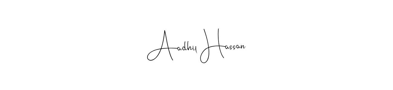 if you are searching for the best signature style for your name Aadhil Hassan. so please give up your signature search. here we have designed multiple signature styles  using Andilay-7BmLP. Aadhil Hassan signature style 4 images and pictures png