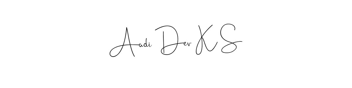 Similarly Andilay-7BmLP is the best handwritten signature design. Signature creator online .You can use it as an online autograph creator for name Aadi Dev K S. Aadi Dev K S signature style 4 images and pictures png