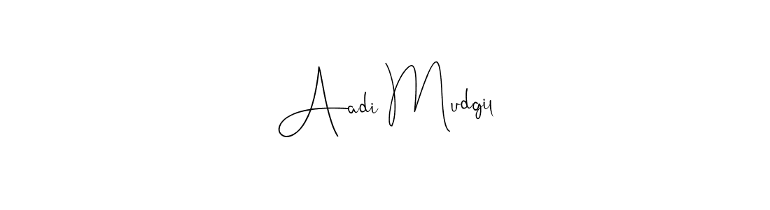 Here are the top 10 professional signature styles for the name Aadi Mudgil. These are the best autograph styles you can use for your name. Aadi Mudgil signature style 4 images and pictures png