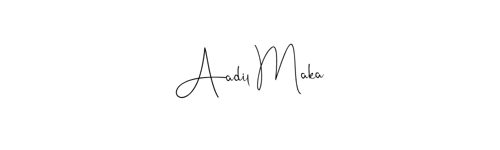 if you are searching for the best signature style for your name Aadil Maka. so please give up your signature search. here we have designed multiple signature styles  using Andilay-7BmLP. Aadil Maka signature style 4 images and pictures png
