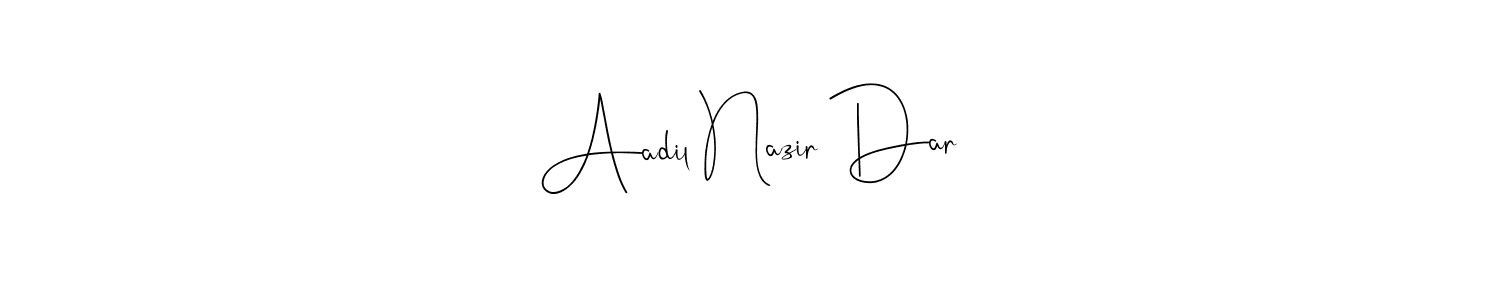 Andilay-7BmLP is a professional signature style that is perfect for those who want to add a touch of class to their signature. It is also a great choice for those who want to make their signature more unique. Get Aadil Nazir Dar name to fancy signature for free. Aadil Nazir Dar signature style 4 images and pictures png