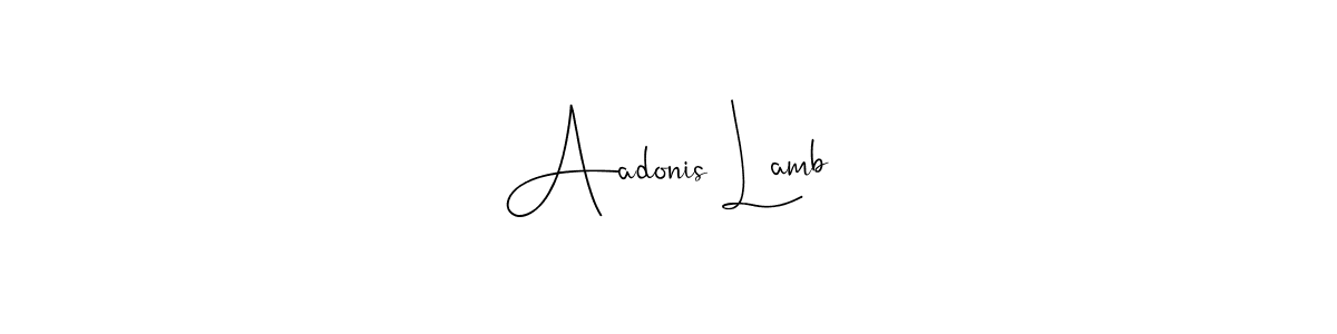 How to make Aadonis Lamb name signature. Use Andilay-7BmLP style for creating short signs online. This is the latest handwritten sign. Aadonis Lamb signature style 4 images and pictures png