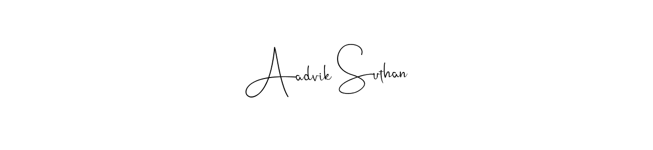 Also You can easily find your signature by using the search form. We will create Aadvik Suthan name handwritten signature images for you free of cost using Andilay-7BmLP sign style. Aadvik Suthan signature style 4 images and pictures png