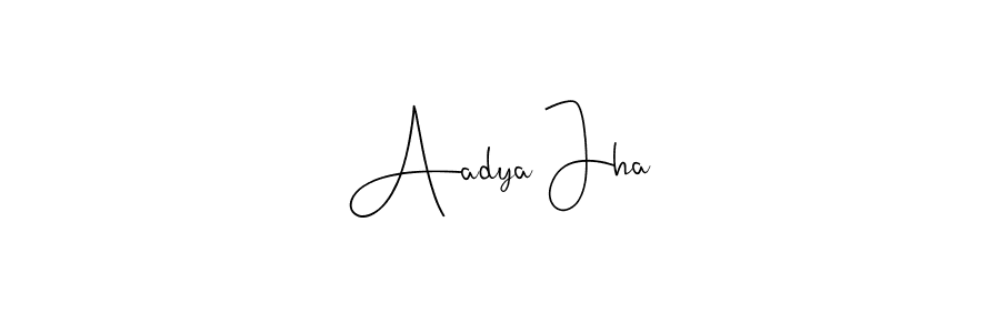 if you are searching for the best signature style for your name Aadya Jha. so please give up your signature search. here we have designed multiple signature styles  using Andilay-7BmLP. Aadya Jha signature style 4 images and pictures png