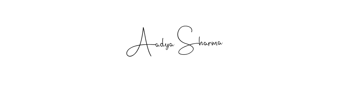 Make a beautiful signature design for name Aadya Sharma. With this signature (Andilay-7BmLP) style, you can create a handwritten signature for free. Aadya Sharma signature style 4 images and pictures png