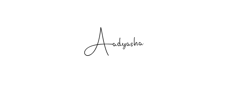 How to make Aadyasha name signature. Use Andilay-7BmLP style for creating short signs online. This is the latest handwritten sign. Aadyasha signature style 4 images and pictures png