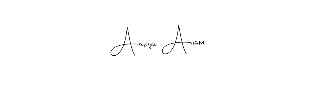 How to make Aafiya Anam name signature. Use Andilay-7BmLP style for creating short signs online. This is the latest handwritten sign. Aafiya Anam signature style 4 images and pictures png