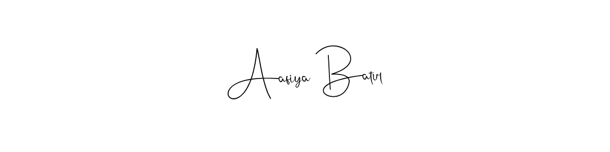 Create a beautiful signature design for name Aafiya Batul. With this signature (Andilay-7BmLP) fonts, you can make a handwritten signature for free. Aafiya Batul signature style 4 images and pictures png