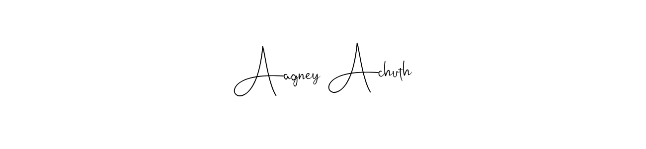 Also we have Aagney Achuth name is the best signature style. Create professional handwritten signature collection using Andilay-7BmLP autograph style. Aagney Achuth signature style 4 images and pictures png