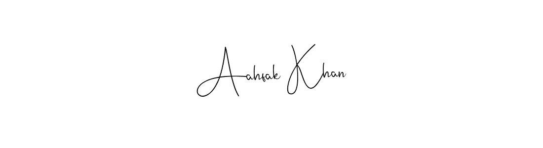 How to make Aahfak Khan name signature. Use Andilay-7BmLP style for creating short signs online. This is the latest handwritten sign. Aahfak Khan signature style 4 images and pictures png