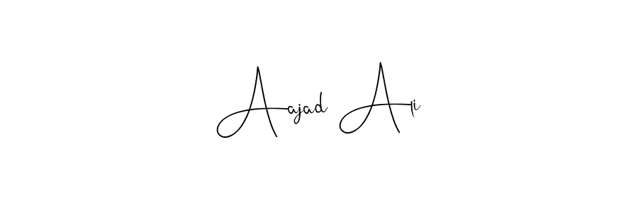 How to make Aajad Ali name signature. Use Andilay-7BmLP style for creating short signs online. This is the latest handwritten sign. Aajad Ali signature style 4 images and pictures png