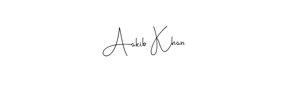 How to make Aakib Khan name signature. Use Andilay-7BmLP style for creating short signs online. This is the latest handwritten sign. Aakib Khan signature style 4 images and pictures png