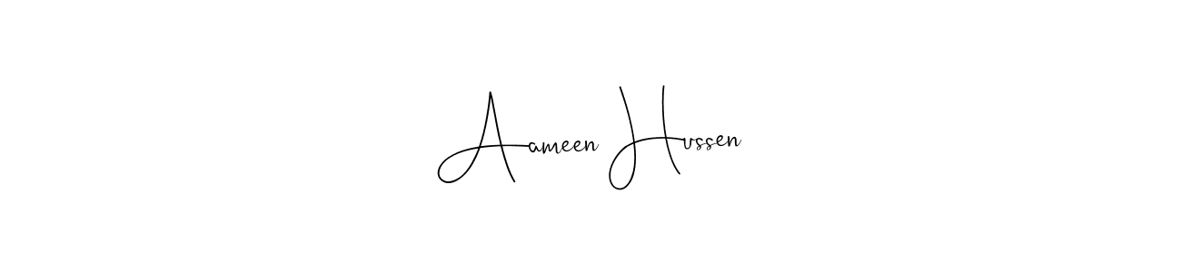 Design your own signature with our free online signature maker. With this signature software, you can create a handwritten (Andilay-7BmLP) signature for name Aameen Hussen. Aameen Hussen signature style 4 images and pictures png