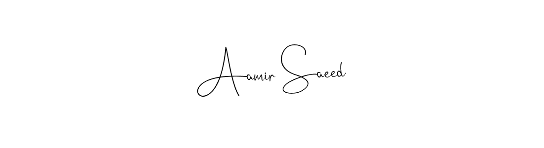 How to make Aamir Saeed name signature. Use Andilay-7BmLP style for creating short signs online. This is the latest handwritten sign. Aamir Saeed signature style 4 images and pictures png