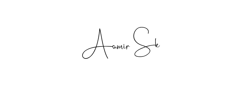 Create a beautiful signature design for name Aamir Sk. With this signature (Andilay-7BmLP) fonts, you can make a handwritten signature for free. Aamir Sk signature style 4 images and pictures png