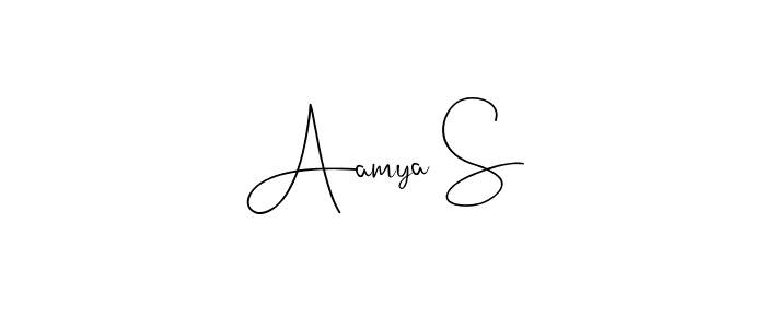 Make a beautiful signature design for name Aamya S. With this signature (Andilay-7BmLP) style, you can create a handwritten signature for free. Aamya S signature style 4 images and pictures png