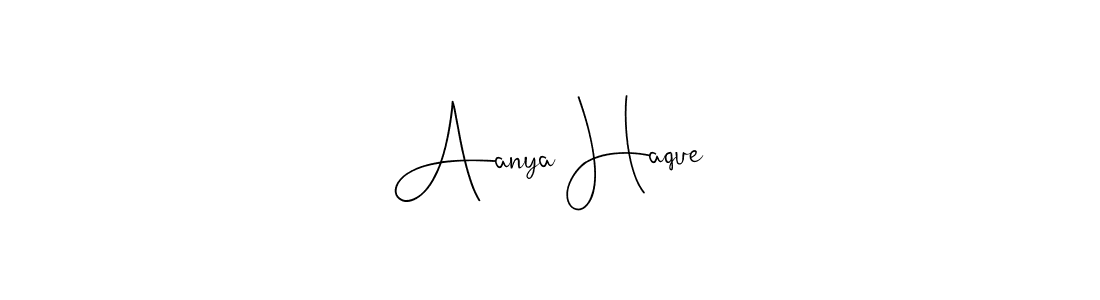 How to make Aanya Haque name signature. Use Andilay-7BmLP style for creating short signs online. This is the latest handwritten sign. Aanya Haque signature style 4 images and pictures png