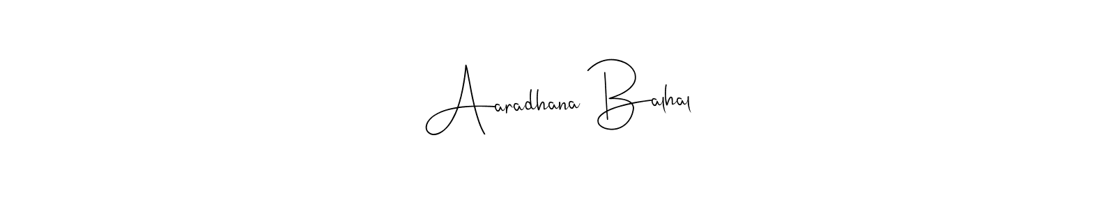 Andilay-7BmLP is a professional signature style that is perfect for those who want to add a touch of class to their signature. It is also a great choice for those who want to make their signature more unique. Get Aaradhana Balhal name to fancy signature for free. Aaradhana Balhal signature style 4 images and pictures png