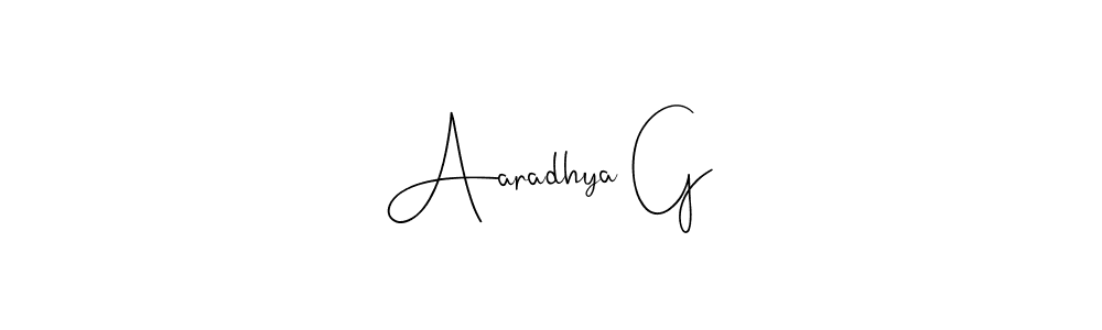 Make a beautiful signature design for name Aaradhya G. With this signature (Andilay-7BmLP) style, you can create a handwritten signature for free. Aaradhya G signature style 4 images and pictures png