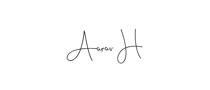 Make a beautiful signature design for name Aarav H. Use this online signature maker to create a handwritten signature for free. Aarav H signature style 4 images and pictures png