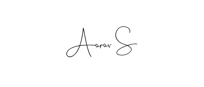 Also You can easily find your signature by using the search form. We will create Aarav S name handwritten signature images for you free of cost using Andilay-7BmLP sign style. Aarav S signature style 4 images and pictures png