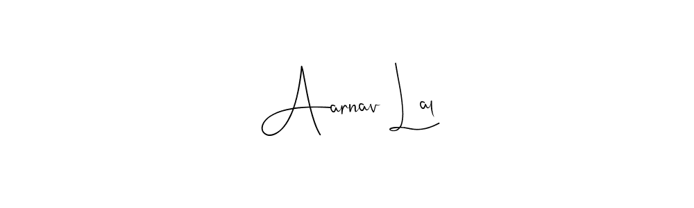 How to make Aarnav Lal name signature. Use Andilay-7BmLP style for creating short signs online. This is the latest handwritten sign. Aarnav Lal signature style 4 images and pictures png