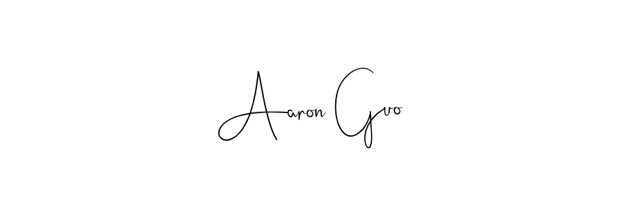 if you are searching for the best signature style for your name Aaron Guo. so please give up your signature search. here we have designed multiple signature styles  using Andilay-7BmLP. Aaron Guo signature style 4 images and pictures png